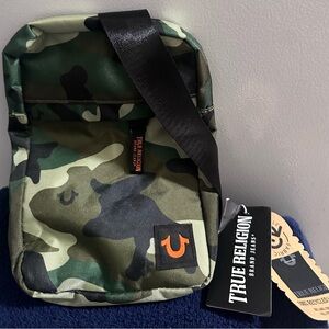 True Religion Olive Green Camo Messenger Crossbody
